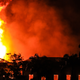 Flames stretch high into the air above Brazil’s National Museum.